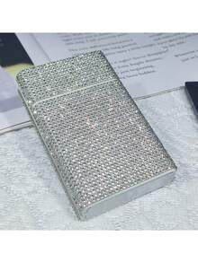 1 件女式水钻镶嵌铰链烟盒，带推拉闭合 - 彩色 - 查看 1