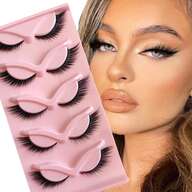 5 Pairs Of 12mm 3D Vivid Lashes, Foxy Cat Eye Anime Style Fluffy Mink Fur Look Cat Eye Long Curly Strip False Eyelashes Strip Lashes,Lashes,Eyelashes,Fake Lashes