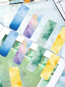 5 PCS Twilight Whisper Magnetic Bookmarks And Water Color Bookmarks Set, Double-Sided Magnetic Page Markers For Reading, Ideal Student Supplies And Gift For Book Lovers, Perfect For All Books And Notebooks , Back To School Gifts - Multicolor - View 7