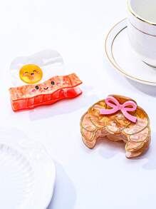 INS Style Creative Food Crab Clip, Korean Smile Bread/Crescent Hair Claw Small Acrylic Hair Clip, Summer Hair Clips Hair Jaw Clip Hair Clamps Hair Clutch Hair Catcher Clip