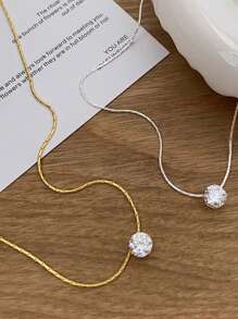 1 pieza Collar colgante estilo europeo y americano dorado para mujeres, gargantilla minimalista delicada de acero inoxidable, apta para uso diario, citas y fiestas