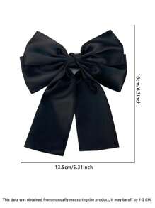5pcs Women's Solid Color Bow Hair Clips, Elegant Satin Bow Hair Clips For Ponytail, Top Clip, Gift For Valentine's Day Claw Clips Hair Claws Hair Barrettes