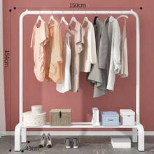 Rack de ropa reforzado Rack Perchero Acero Closet Organizador 1 Nivel Soporte NUEVO Rack perchero reforzado de acero, 1 nivel, ideal closet organización, soporte resistente, diseño moderno, fácil armado y mudanza. - Blanco - Ver 1