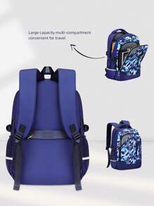 Conjunto de 3 piezas Mochila con estampado a cuadros de moda, cierre con cremallera, cabe portátil de 15.6", tela impermeable y duradera, gran capacidad con múltiples bolsillos, correas de hombro ajustables, adecuada para viajes, trabajo, escuela, vuelta al cole, regalo