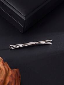 1 pieza Presilla para cuello de camisa metálica minimalista de moda, Sujetador de corbata, Broche de cadena espiral de una sola pieza - collarín - Ver 12