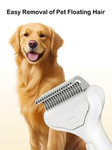 易于清洁的宠物刷，自清洁滑动梳子 - 舒适握感，一键平滑，符合人体工程学的宠物美容刷，适用于狗和猫，非常适合梳理和平滑，适用于猫和狗 - 彩色 - 查看 5