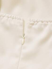 Floreya Solid Color Casual Elegant Ruffled Hem Sleeveless Mini Dress, Halter Neck, Flared Skirt, Suitable For Evening Dates, Parties, Spring & Summer Party - Apricot - View 11