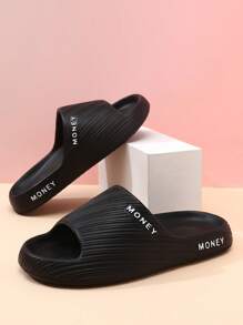 Men's Solid Color Fashion Casual Slip-On Beach Shower Sandals, Versatile Wear