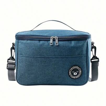 New Portable Lunch Bag Insulated Food Warmer Box Waterproof Office Cooler Lunch Box With Shoulder Strap, Large Capacity Travel Tote Shoulder Strap Insulated Bag, Lunch Box Bag, Student Thick Waterproof Lunch Bag, Aluminum Foil Picnic Bag