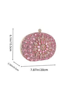 Cravure 欧美时尚手提宴会包跨境流行爱心包复古链条单肩斜挎包钱包 - 粉色 - 查看 5