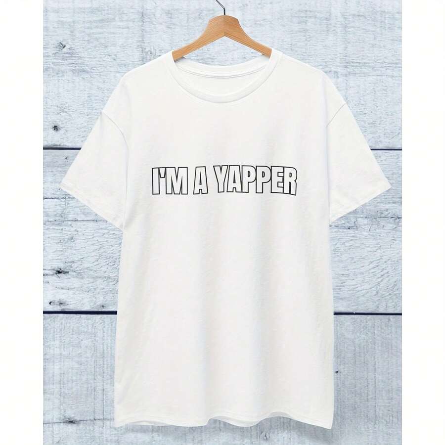 Soy un Yapper, Camisa con Cara Sonriente, Camisa Meme, Camisa Sarcástica, Regalo Gracioso, Camisa Divertida Única, Estilo Y2K, Camisa de Trabajo - Blanco - Ver 1