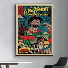 WB 1/10PCS Film Krueger Freddy Horror Poster Fancy Poster Wall Sticker For Living Room Bar Vintage Decorative Painting Wall Pictures For Living Room Decoration Classic Cartoon Bedroom Decoration - Frameless