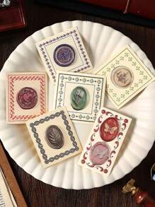 1pc Wax Seal Stickers, 3D Wax Seal Stamp Made Of PVC Material That Can Be Peeled Off And Used, Retro 3D Wax Seal Stamp Envelope Seals, Scrapbooking Decoration, Back To School