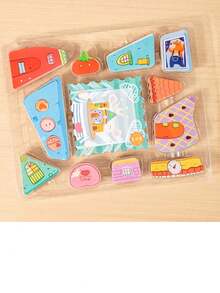 Wooden Building Blocks With Interesting Patterns - Educational Stacking Game, Trains Fine Motor Skills, Balance And Attention - Ideal Gift - Multicolor - View 8