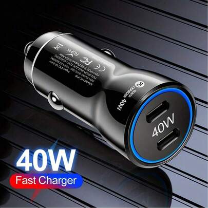 40W Dual PD Car Charger USB Type C Fast Charging Car Phone Adapter Quick Charge 3.0 Car Lighter Car Charger Car Accessories