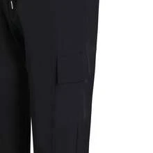 Sport Pantalones resorte con bolsa de cargo cordón en la cintura liso estilo novio - Negro - Ver 2