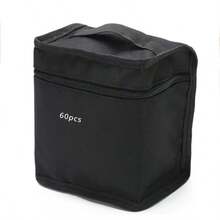 1 个 60 容量马克笔收纳盒、1 个多功能帆布笔筒、1 个便携式折叠式铅笔盒、不含马克笔、无隔板、返校、学校用品、铅笔袋、书包 - 黑色 - 查看 9