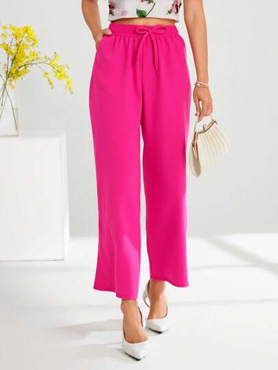 Pantalón capri tejido suave ligero fresco dama mujer primavera verano pretina elástica jareta bajo recto holgado calor jardín comida playa vacaciones fiesta casa