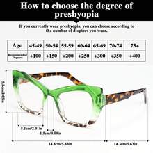 1pc Fashion Oversize Reading Glasses, Party & Senior Ladies Presbyopic Glasses - Green Leopard - View 10