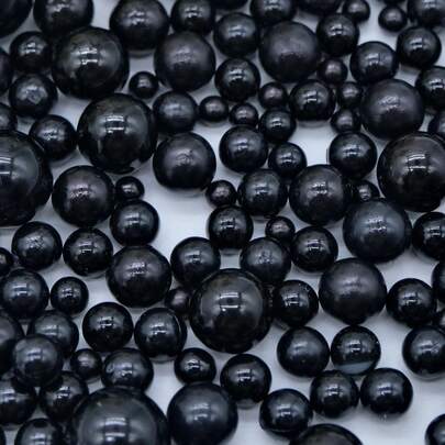950 pezzi di perle rotonde nere lucide, assortite nelle misure 6/8/10 mm senza foro, per riempire vasi, decorazioni per matrimoni, centrotavola con candele, San Valentino, Ringraziamento, Festa della Mamma, Ognissanti, decorazioni natalizie