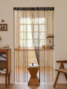 1 件亮灰色时尚流苏装饰窗帘杆挂件