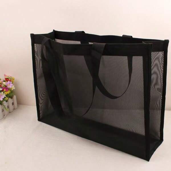 1pc One Shoulder Net Mesh Bag, Travel Storage Bag, Multi-Purpose Organizer Bag, Yiwu