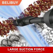 Aspiradora de mano portátil, alta succión, aspiradora de mano recargable para automóvil - aspiradora doméstica inalámbrica, robot aspirador, cepillo para polvo integrado, soplado y succión - perfecta para limpiar casas, pisos, sofás y más - Negro - Ver 12