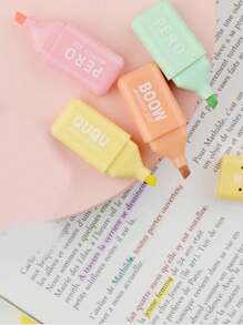 1 Stück/2 Stücke/4 Stücke Mini Fluoreszierender Stift-set, Macaroon 6 Farben Pastell Textmarker Stifte Für Studenten, Augenschutz