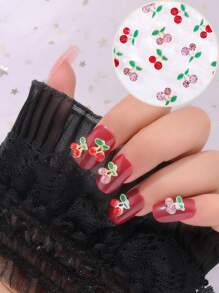 30 Pezzi Decorazioni per unghie in 3D a forma di ciliegie, cristalli per unghie, glitter per unghie, strass in stile Kawaii, diamanti, cristalli per realizzare creazioni di gioielleria e decorazioni per unghie fai-da-te, ideale per manicure e arte di unghie, stile premium in metallo Y2K, set di accessori per unghie