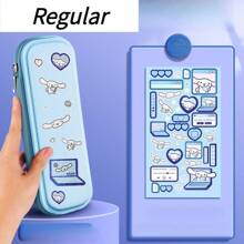 Sanrio صندوق قرطاسية كبير السعة من سانريو كورومي هيلو كيتي سيناموريل وردي أزرق بنفسجي، علبة أقلام، حقيبة تخزين مقاومة للسقوط، حلوة وإبداعية، هدايا للسيدات الشابات والطالبات لمناسبات مثل عيد الميلاد والسنة الجديدة