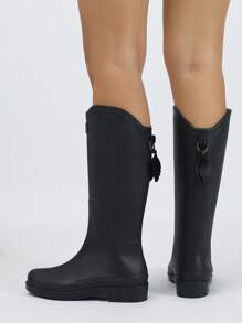 Women Fashion Simple Versatile Tall Rain Boots, Waterproof Anti-Skid Durable Outdoor Shoes, Kitchen Work Rubber Boots