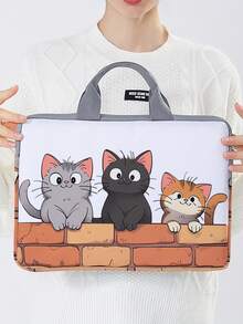 Funda para portátil con estampado animal, accesorios para bolsa de portátil, funda blanda para portátil, bolsa para portátil, bolsa de cuero para tablet PC, funda con cremallera para portátil, escuela y oficina de negocios - Multicolor - Ver 4