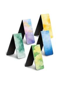 5 PCS Twilight Whisper Magnetic Bookmarks And Water Color Bookmarks Set, Double-Sided Magnetic Page Markers For Reading, Ideal Student Supplies And Gift For Book Lovers, Perfect For All Books And Notebooks , Back To School Gifts - Multicolor - View 12