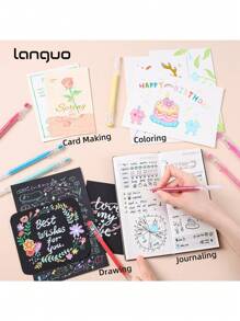Languo 168-Piece Colored Pens Set With 162 Vibrant Colors & Premium Organizer Case - 0.6mm Fine Tip Art Markers For Journaling, Bullet Writing, Scrapbooking, School, Office