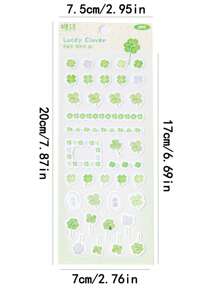 1pc/2pcs Random Luck Green Clover Foil Cut Decorative Sticker For DIY Scrapbooking, Card Making, Bullet Journal,School Supplies,Back To School