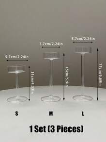 CMYD Studio 1pc Glass Candle Holder, Nordic Style Romantic Candlelight Dinner High Stem Candle Holder, Wedding Hotel Restaurant Candle Decor, Party Candle Holder, Great Gift, Suitable For Home, Party, Restaurant