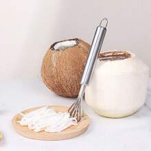 1pc Portable Coconut Shredder, Stainless Steel Fish Scale Remover, Coconut Meat Scraper, Kitchen Gadget - Silver - View 7