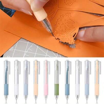 6pcs Precision Craft Paper Knife Pens - Retractable Blade, Ergonomic Handle, 6 Colors For You To Choose (Blue, Purple, Green, Pink, White, Yellow) Perfect For Artists, Craftsmen And DIY Projects - Multi-Purpose Tool For Office, School, Scrapbooking And Paper Crafts Back To School