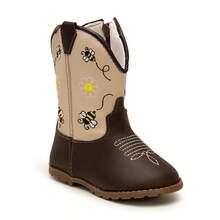 Baby Texan Booties Cheap Soft Comfortable Children's Shoes + 01 Pair Of Cotton Socks Ubuntu Baby Promotion - 芥末黃 - 查看 2