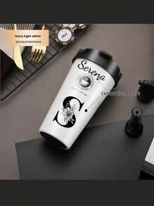 Customizable Vacuum Stainless Steel Coffee Cup Creative Handle Insulated Cup Vacuum Portable Car Cup Gift Cup Office Bedroom Water Cup,Brunch-Ready