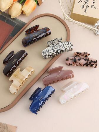 Leopard Print Stylish Girl's Hair Clip Ponytail Holder, Design For Women, Strong Grip, Non-Slip, Suitable For Mother's Day Gift, Thick, Long, Curly Hair Hair Claws Claw Clips Hair Clips Hair Jaw Clip Hair Clamps Hair Clutch Hair Catcher Clip, Casual Fall Winter Hair Accessories For Women For Vacation Outfits Woman