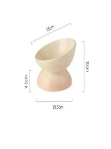1pc Ombre Color Ceramic Cat/Dog Bowl With Raised Stand, Anti-Tilt Neck Protection Tilted Design Pet Bowl