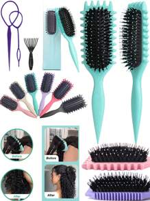 Set de cepillos definidores de rizo - Cepillos desenredantes y suavizantes para cabello rizado, textura suave, anti-frizz, para peinado diario para mujeres