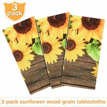 Sunflower Wood Grain Plastic Rustic Outdoor Tablecloth, Suitable For Dining Table, Kitchen, Party, Events, Multifunctional Decorative Party Tablecloth, 54 X 108 Inches