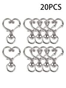 10/20/50PCS Heart-Shaped Keychain Rotating Lobster Keyring, Couple Keychain, Alloy Material, With Rotating Hook, For Christmas Festival, Love Decoration - Heart Shaped Keychain - View 11