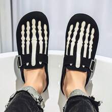 Summer Men's Shoes To Wear A Heel - Free Beach Sandals With Half - Toed Toe Slippers - 黑色 - 查看 2