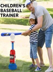 1 Set de juego de béisbol infantil, que incluye 1 bate de béisbol retráctil y 1 máquina lanzadora, equipado con 3 pelotas. Un juguete interactivo familiar para jugar dentro y fuera, herramienta de entrenamiento de béisbol, juguetes deportivos para interiores y exteriores, adecuado para juegos familiares en interiores, exteriores y durante viajes. Un regalo divertido de juguete de béisbol para niños para usar al aire libre.