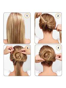 100pcs Brown Metal Solid Casual U-Shaped Hair Pin For Women And Girls, 5/6/7cm Wavy French Pin For Updos And Buns, Non-Slip Hair Clips For All Hair Types, Suitable For Daily Use And Hair Styling, Set, Hair Accessories, Head Accessories, Hair Accessories For Women, Hairpin,Travel,Party - Brown - View 4