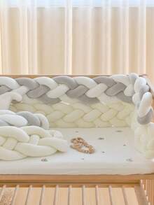 1 件婴儿床保险杠针织加厚护栏，防震防撞保护，加厚高垫包裹，儿童房装饰