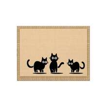 1/4/6/Stück kreatives abstraktes Tischset aus Leinen mit einfachem Katzenmuster, Größe 30 x 45 cm/12 x 18 Zoll, mit mehreren Stilen zur Auswahl, geeignet als Schreibtischdekoration, Familienfeiern, Küchen- und Restaurantdekoration. - Verschiedenfarbig - Übersicht 18